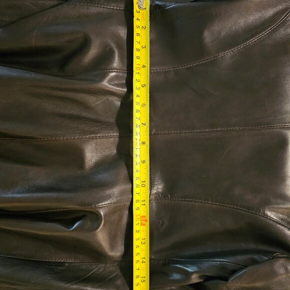 Cool 90s vintage long slim leather coat. - Picture 6 of 6